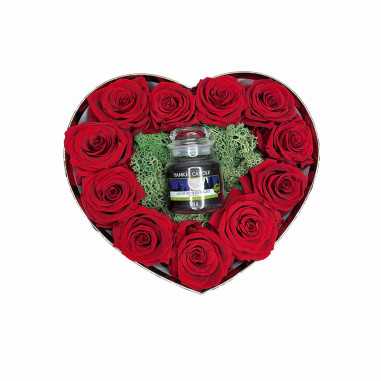 Box Cuore Con Yankee Candle Rose Stabilizzate shop online