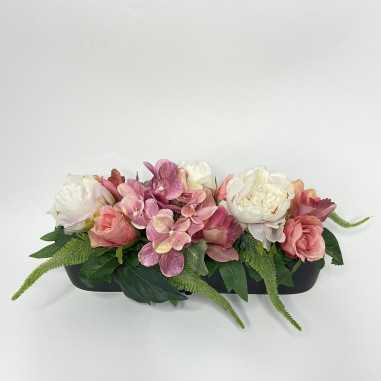 Vaso Ovale con fiori artificiali shop online